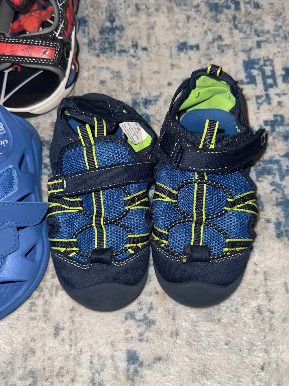 Boys Toddler size 8 sandals Bundle Spider-Man - Blue- strap sandals
